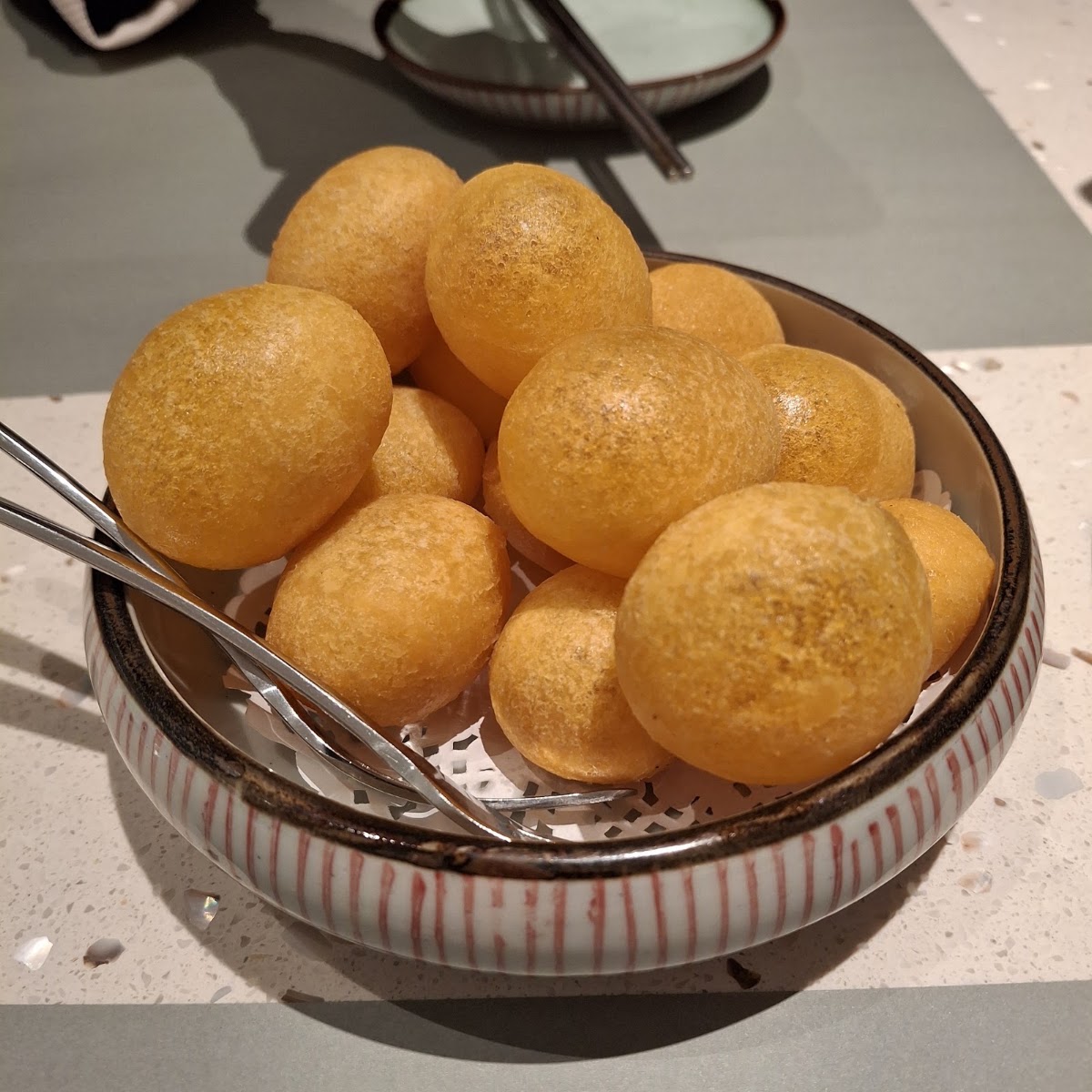 Golden sweet-potato balls